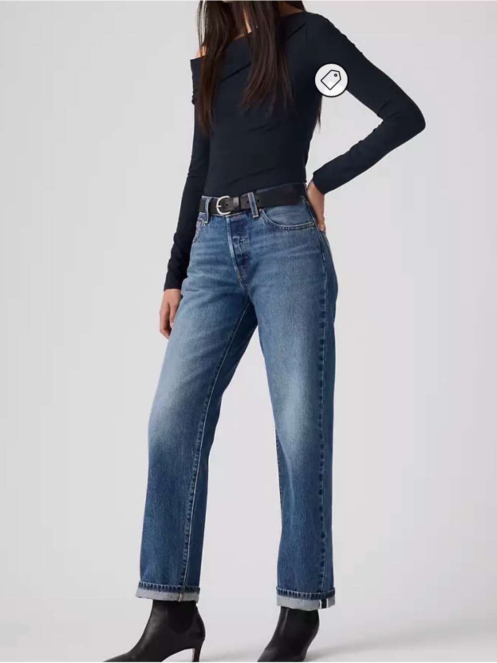 Levi's Straight-Leg Jeans in Medium Blue Wash